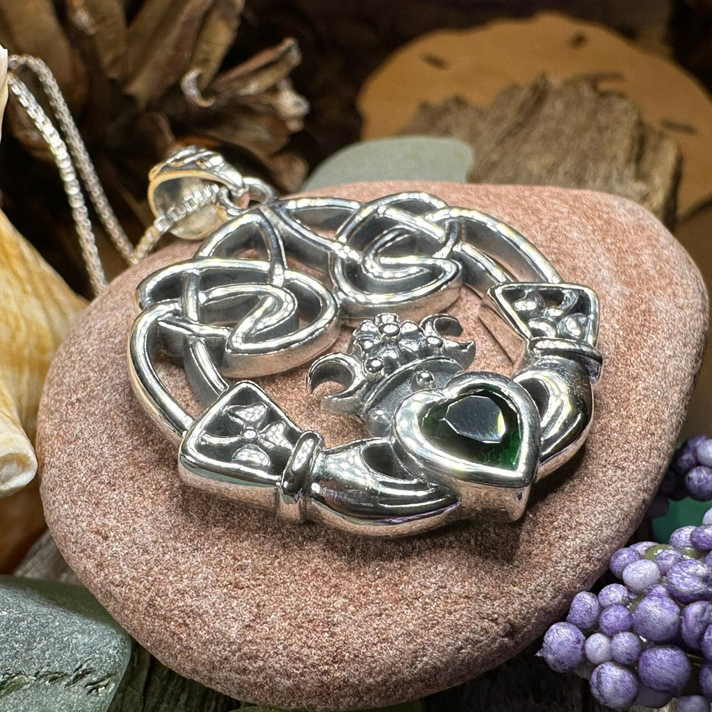 Irish Belle Claddagh Necklace in Sterling Silver | Pendant | Wiccan Center