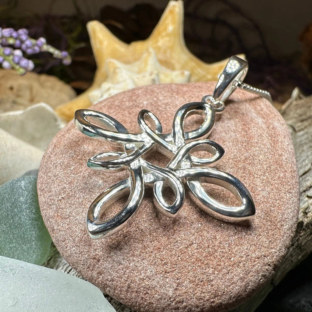 Celtic Star Knot Necklace in Sterling Silver