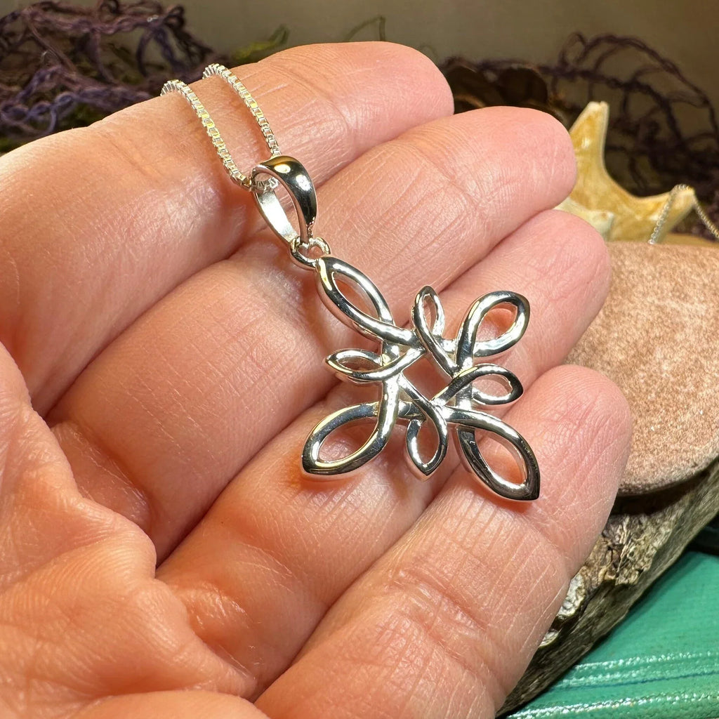 Celtic Star Knot Necklace in Sterling Silver