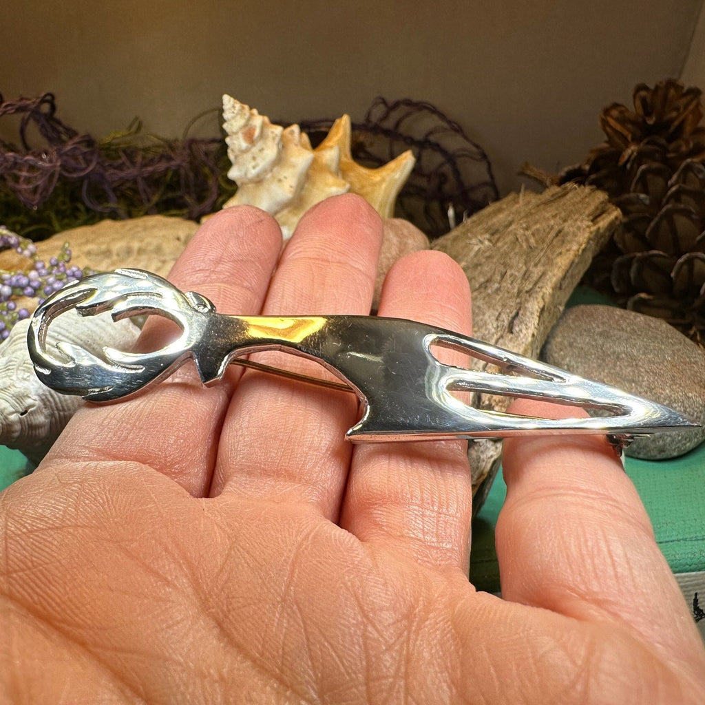 Modern Scottish Stag Kilt Pin - Handmade in Scotland | Kilt Pin | Wiccan Center