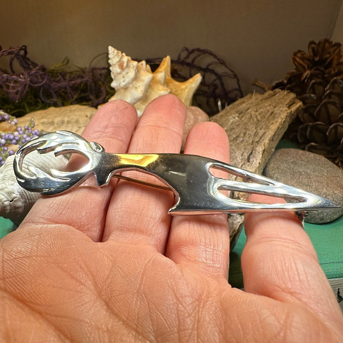 Modern Scottish Stag Kilt Pin - Handmade in Scotland | Kilt Pin | Wiccan Center