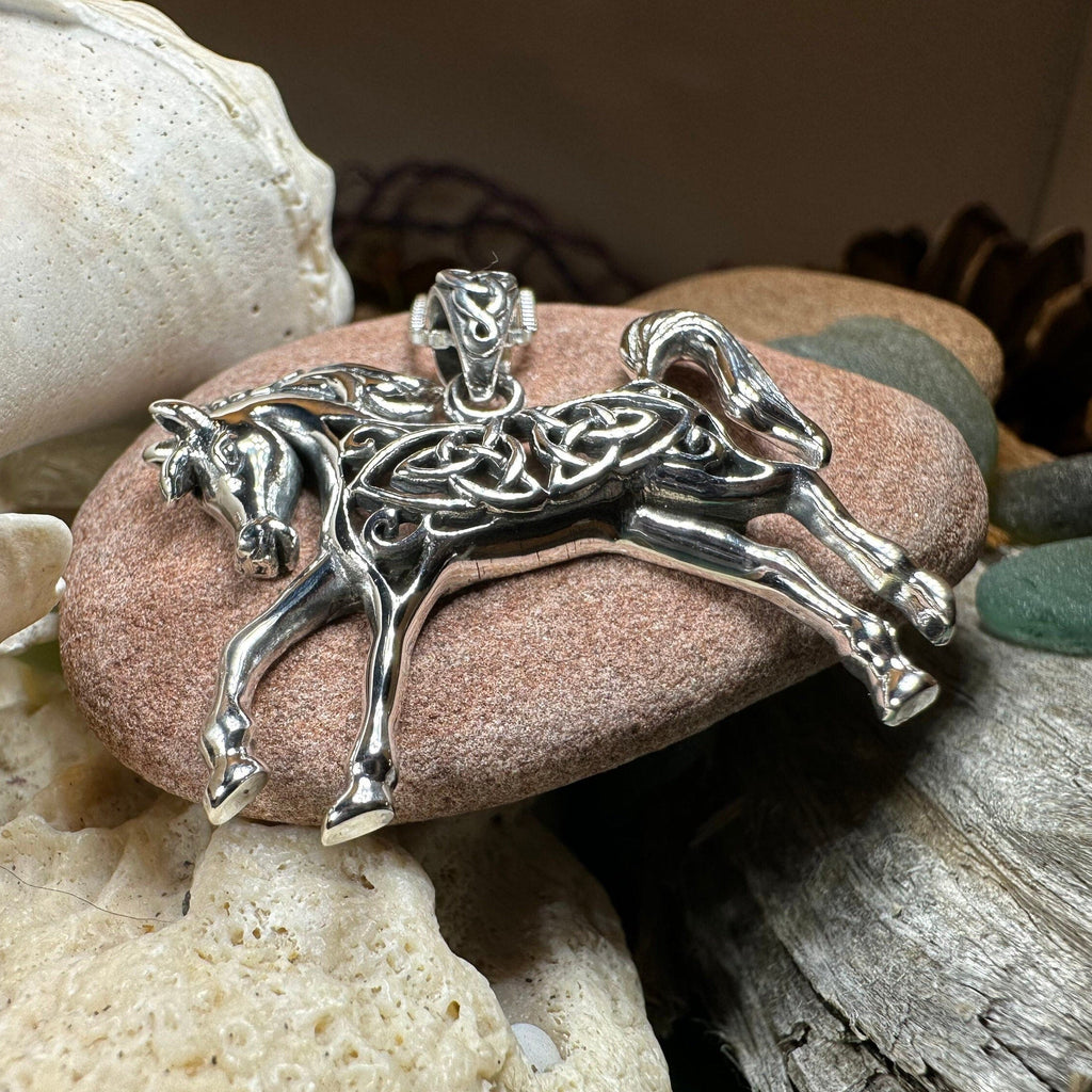 Celtic Spirit Horse Necklace in Sterling Silver | Pendant | Wiccan Center
