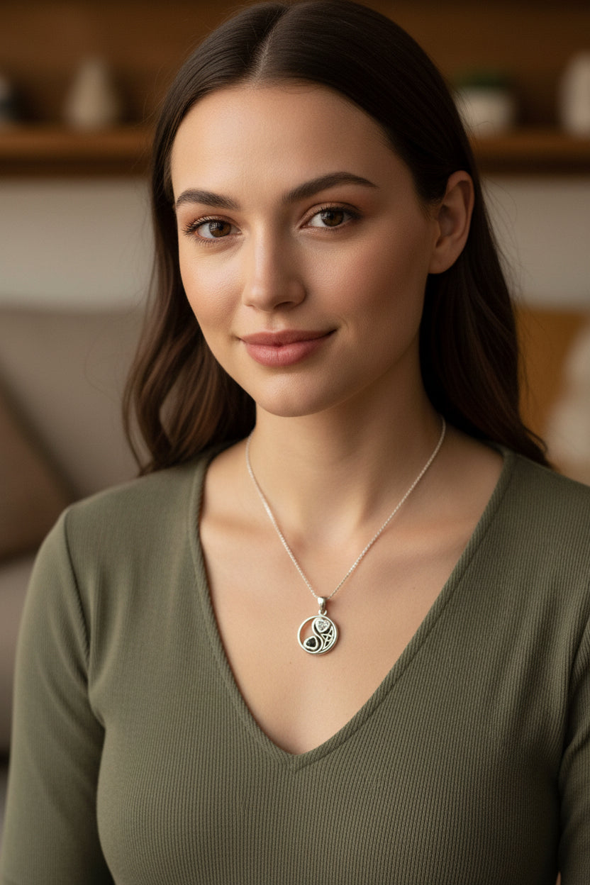 Celtic Yin Yang Lover Necklace in Sterling Silver | Pendant | Wiccan Center