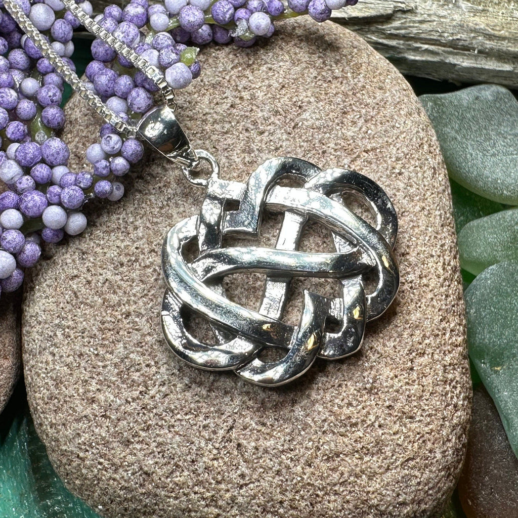 Dilara Celtic Infinity Heart Necklace in Sterling Silver | Pendant | Wiccan Center