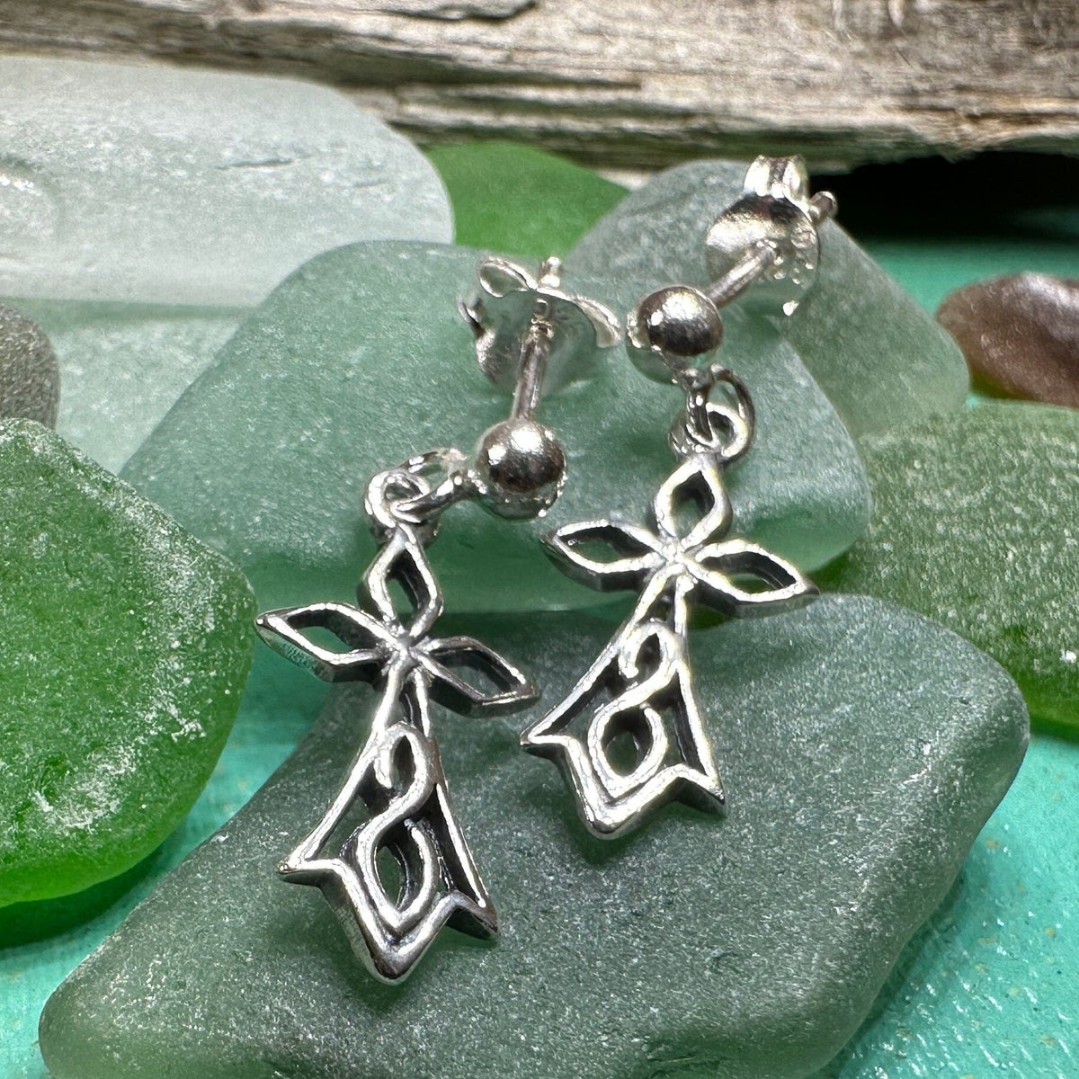Sweet Celtic Cross Post Earrings | Post Earrings | Wiccan Center