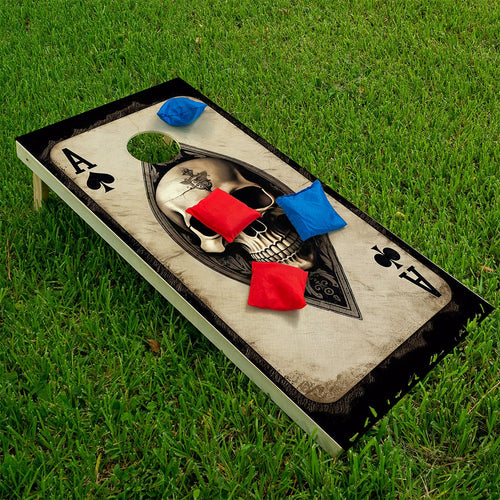 Ace of Skulls - Cornhole Board Wrap - Set of 2 | Cornhole Wrap | Wiccan Center