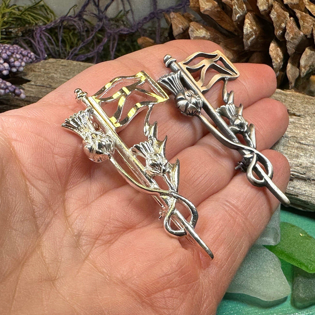 Scottish Pride Thistle Kilt Pin - Handmade in Scotland | Kilt Pin | Wiccan Center