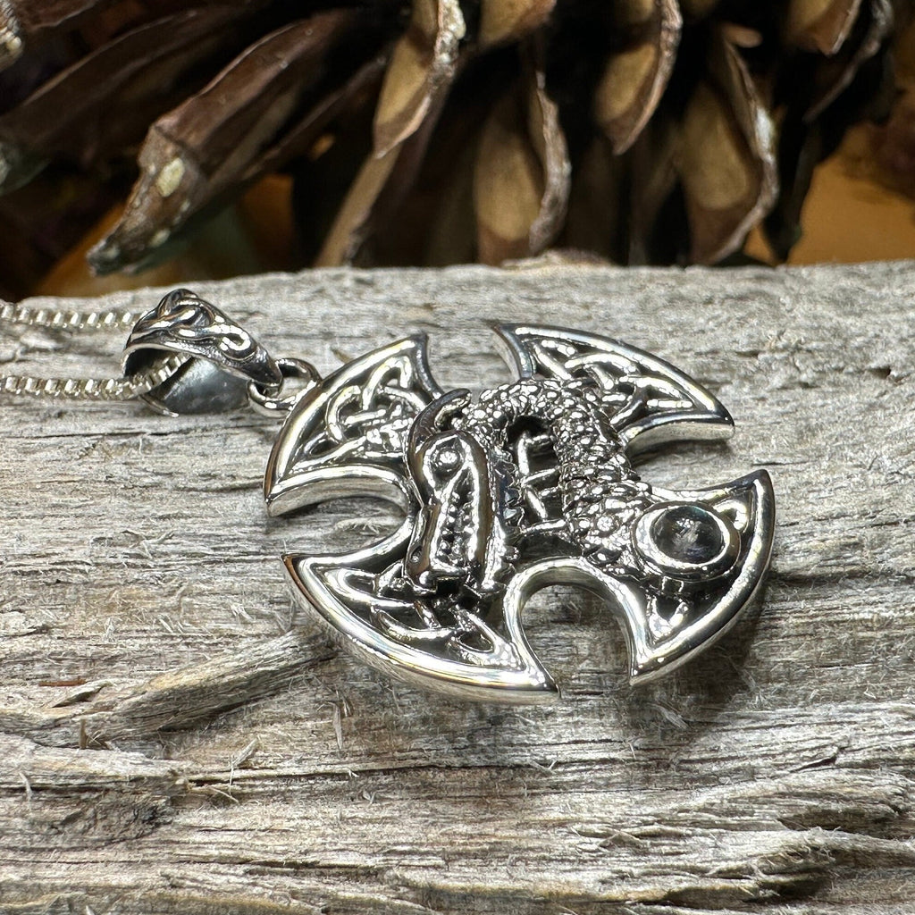 Dragonheart Celtic Cross Necklace in Sterling Silver | Pendant | Wiccan Center
