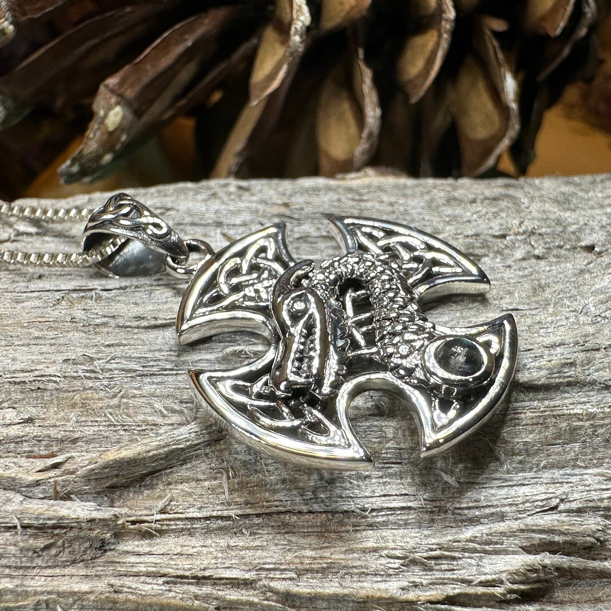 Dragonheart Celtic Cross Necklace in Sterling Silver | Pendant | Wiccan Center