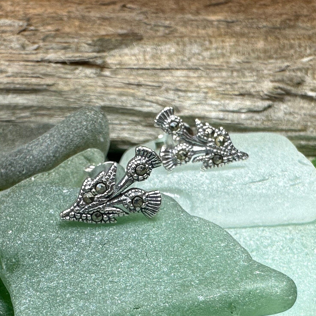 Aerona Scottish Thistle Stud Earrings | Post Earrings | Wiccan Center
