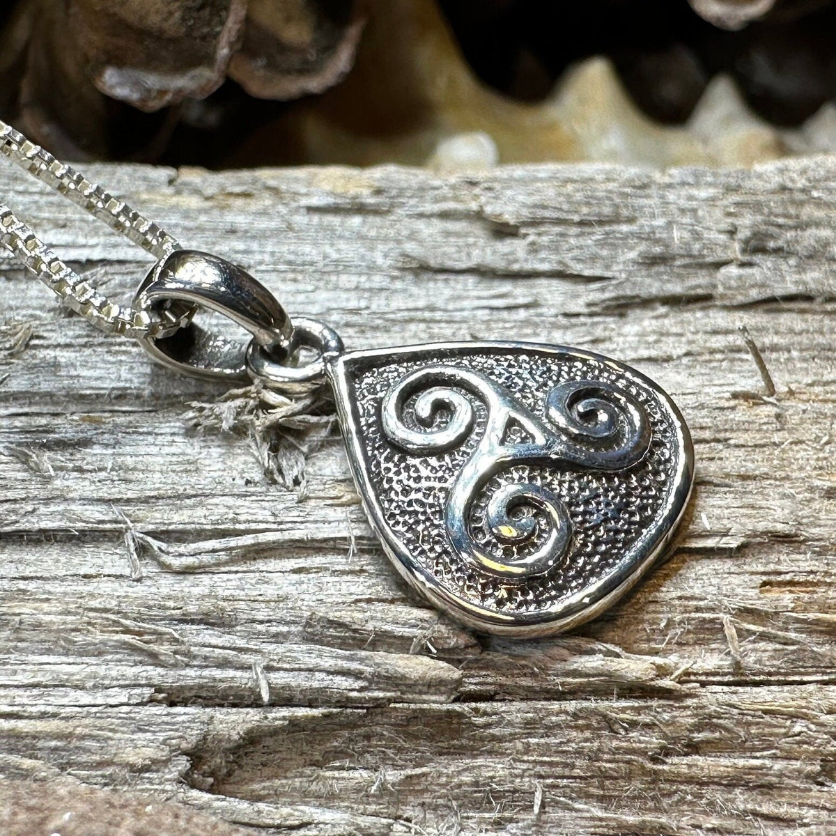 Rathkenny Celtic Triple Spiral Necklace in Sterling Silver | Pendant | Wiccan Center