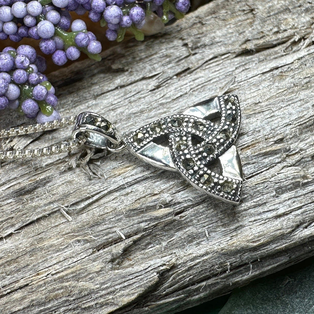 Marcasite Celtic Inspired Trinity Knot Necklace | Pendant | Wiccan Center