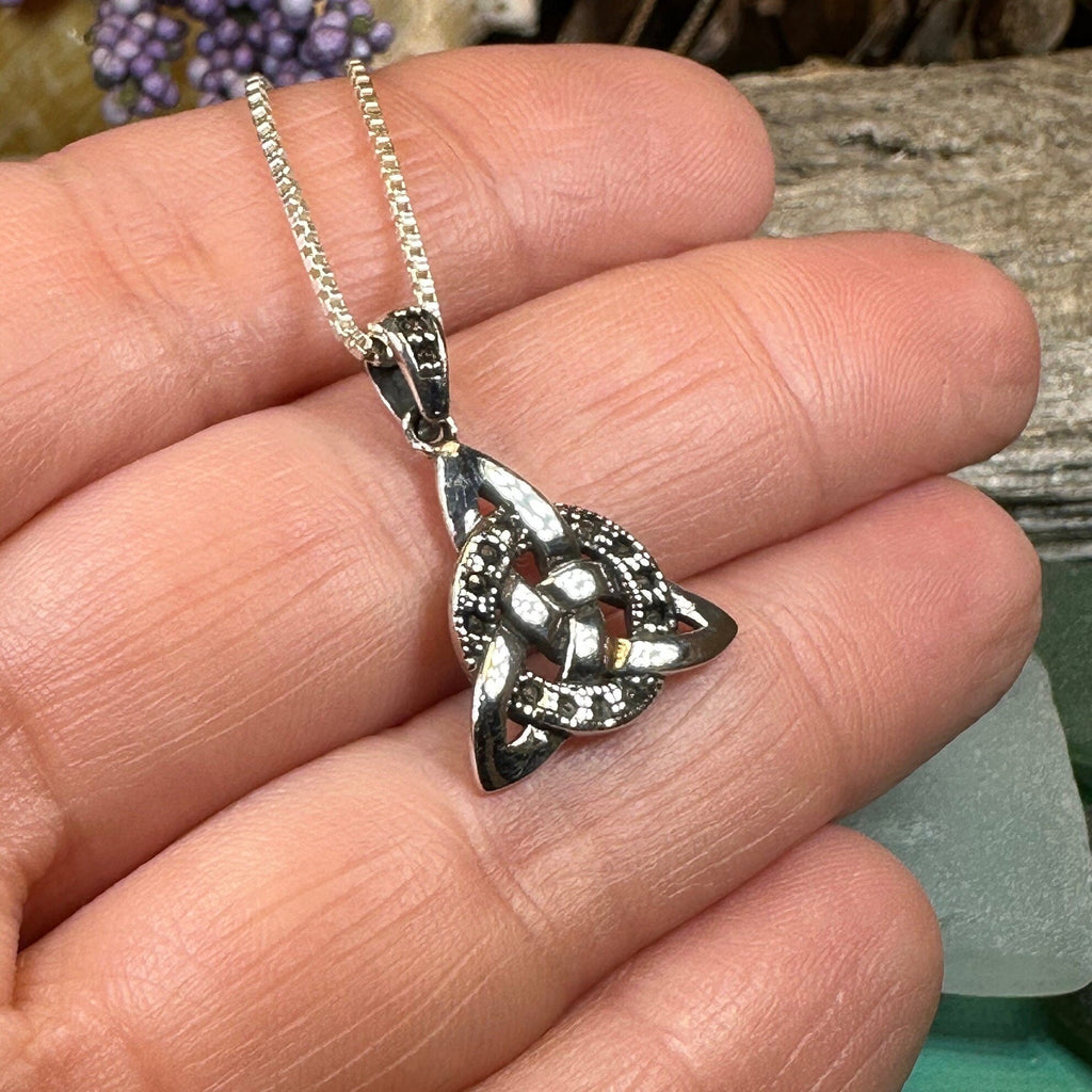 Celtic Trinity Knot Necklace with Marcasite | Pendant | Wiccan Center