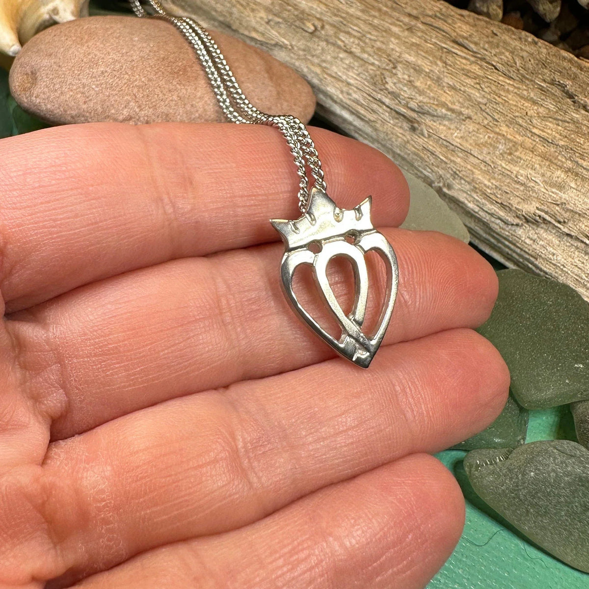 Two Hearts Luckenbooth Necklace - Handmade in Scotland | Pendant | Wiccan Center