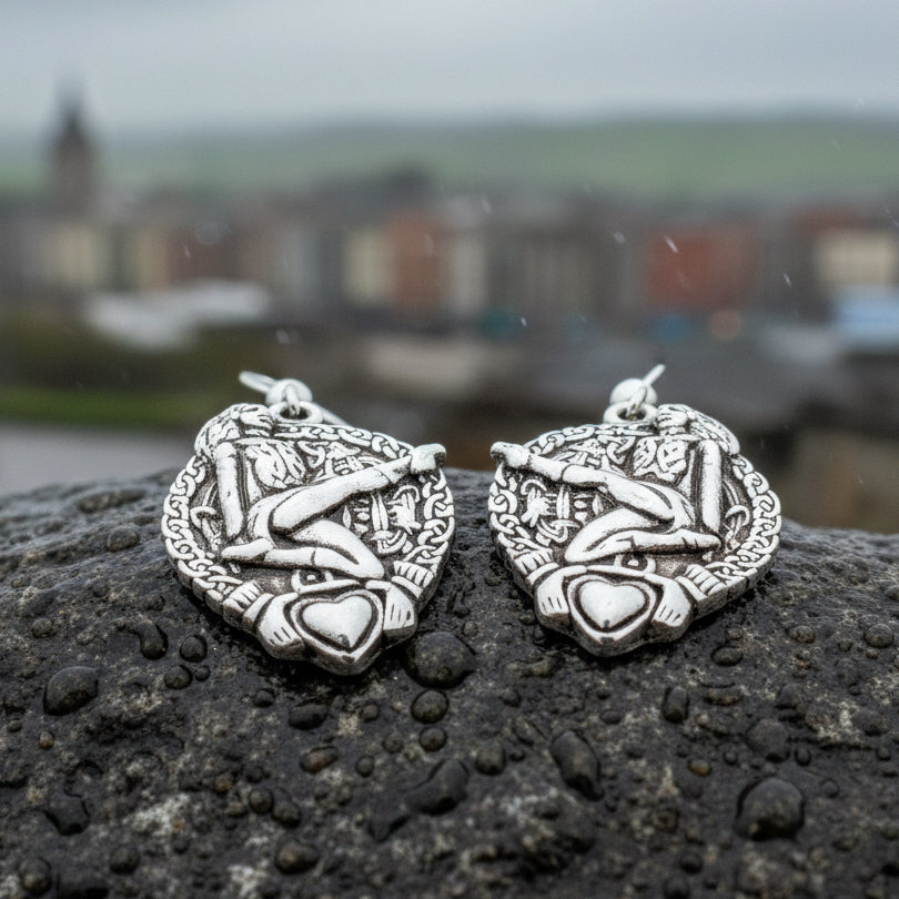 Celtic Irish Dancer Earrings in Sterling Silver | Dangle Earrings | Wiccan Center