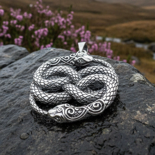 Sivart Celtic Snake Necklace in Sterling Silver | Pendant | Wiccan Center