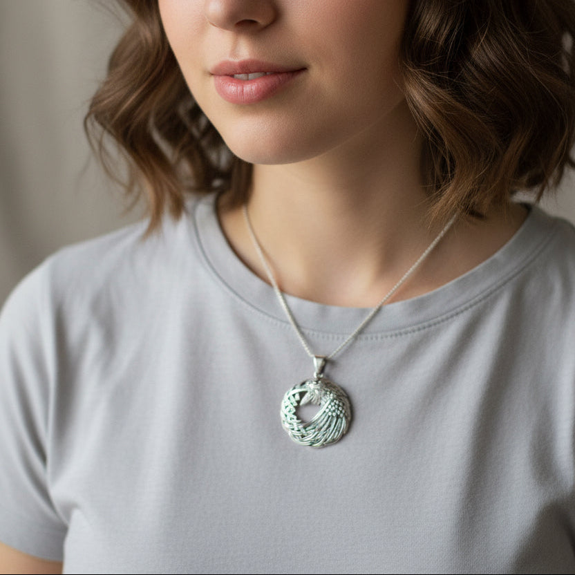 Colton Celtic Raven Necklace in Sterling Silver | Pendant | Wiccan Center