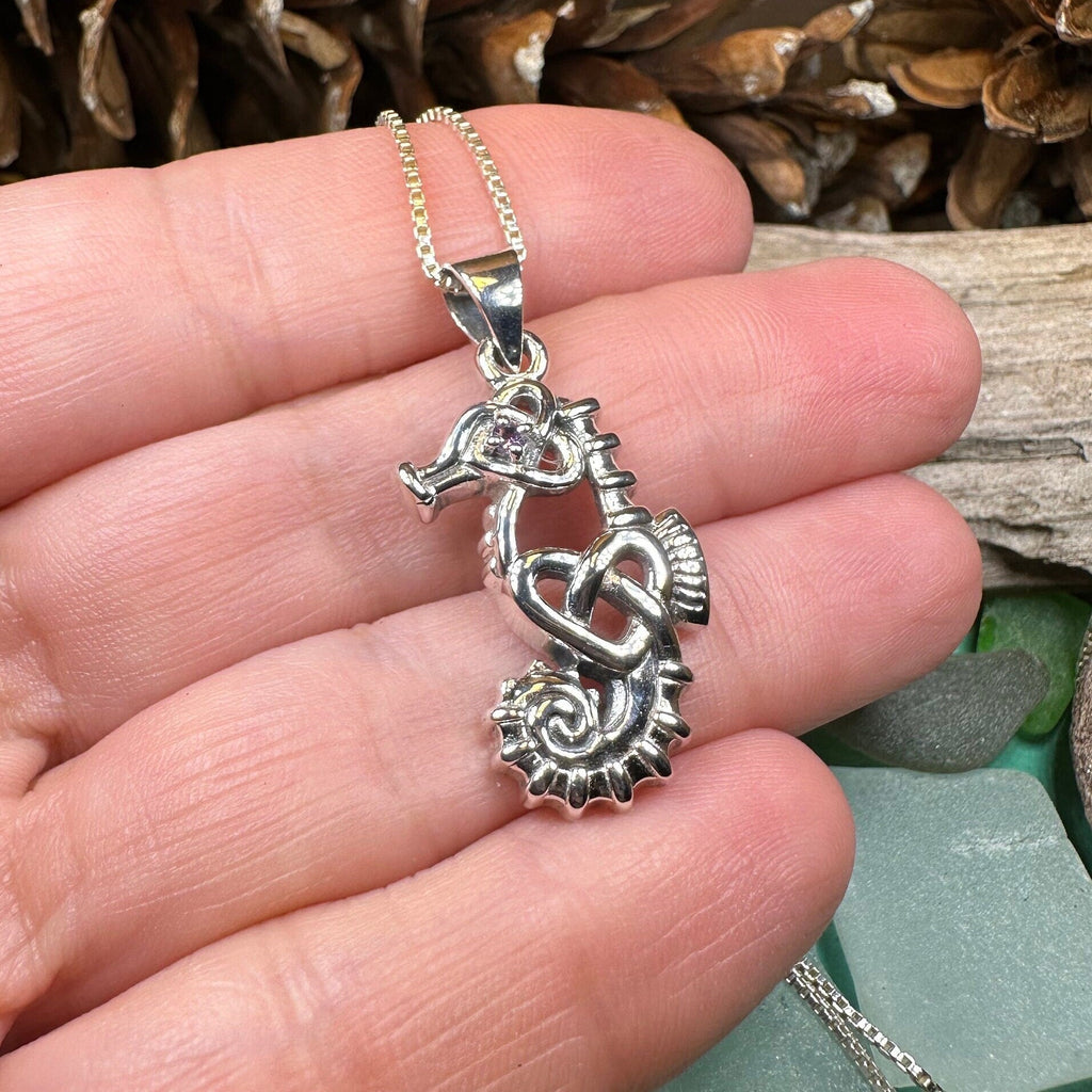 Irish Sea Seahorse Necklace in Sterling Silver | Pendant | Wiccan Center
