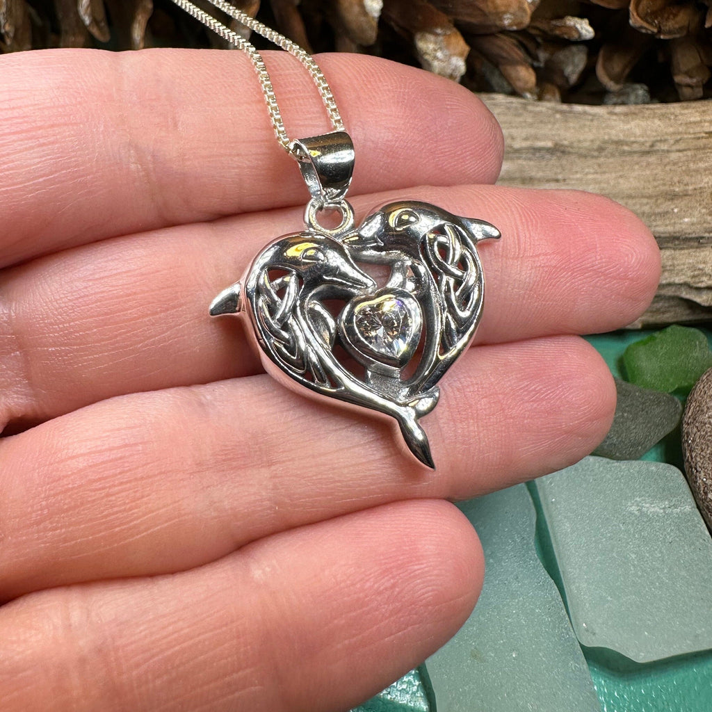 Hebrides Celtic Dolphin Necklace in Sterling Silver | Pendant | Wiccan Center