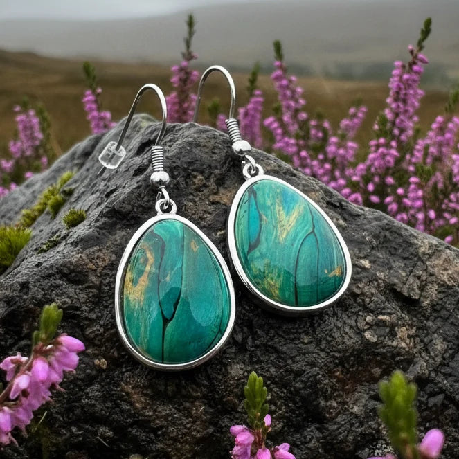 Scottish Heathergems Organic Earrings ~ Handmade in Scotland | Dangle Earrings | Wiccan Center