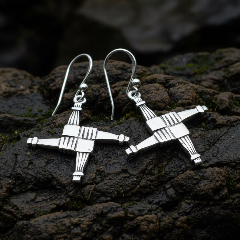 Springrise Saint Brigid's Cross Earrings | Dangle Earrings | Wiccan Center