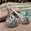 Celtic Teardrop Earrings in Sterling Silver | Dangle Earrings | Wiccan Center