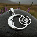 Nightdreamer Celtic Crescent Moon Necklace in Sterling Silver | Pendant | Wiccan Center