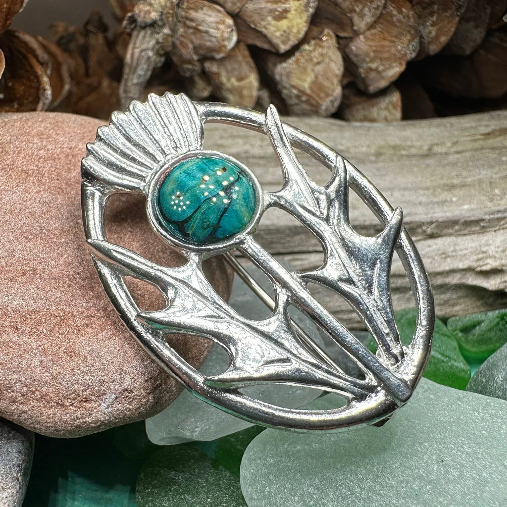 Scottish Heathergems Thistle Brooch - Handmade in Scotland | Brooch | Wiccan Center