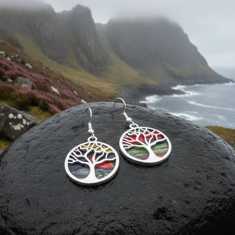 Heathergems Tree of Life Earrings from Scotland | Dangle Earrings | Wiccan Center