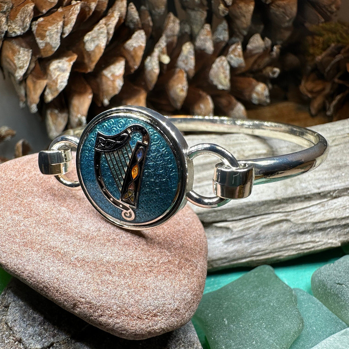Enamel Celtic Harp Bracelet | Bracelet | Wiccan Center