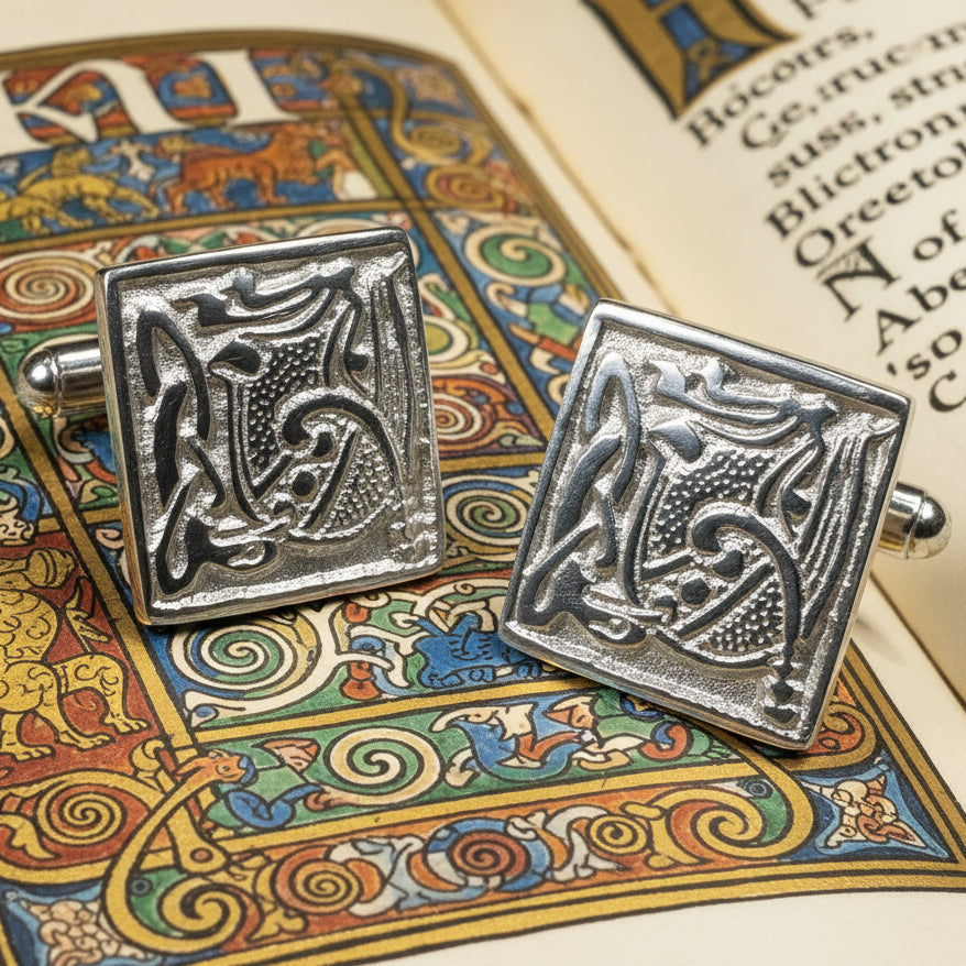 Celtic Book of Kells Cufflinks for Men - Handmade in Scotland | Cuff Links | Wiccan Center