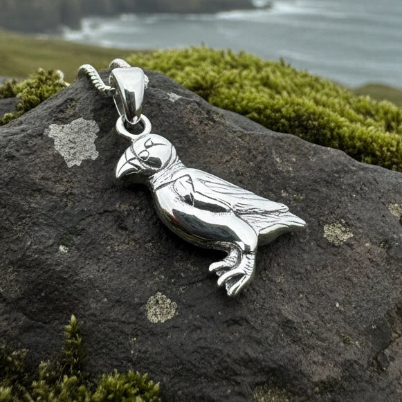 Orkney Isle Puffin Necklace in Sterling Silver | Pendant | Wiccan Center