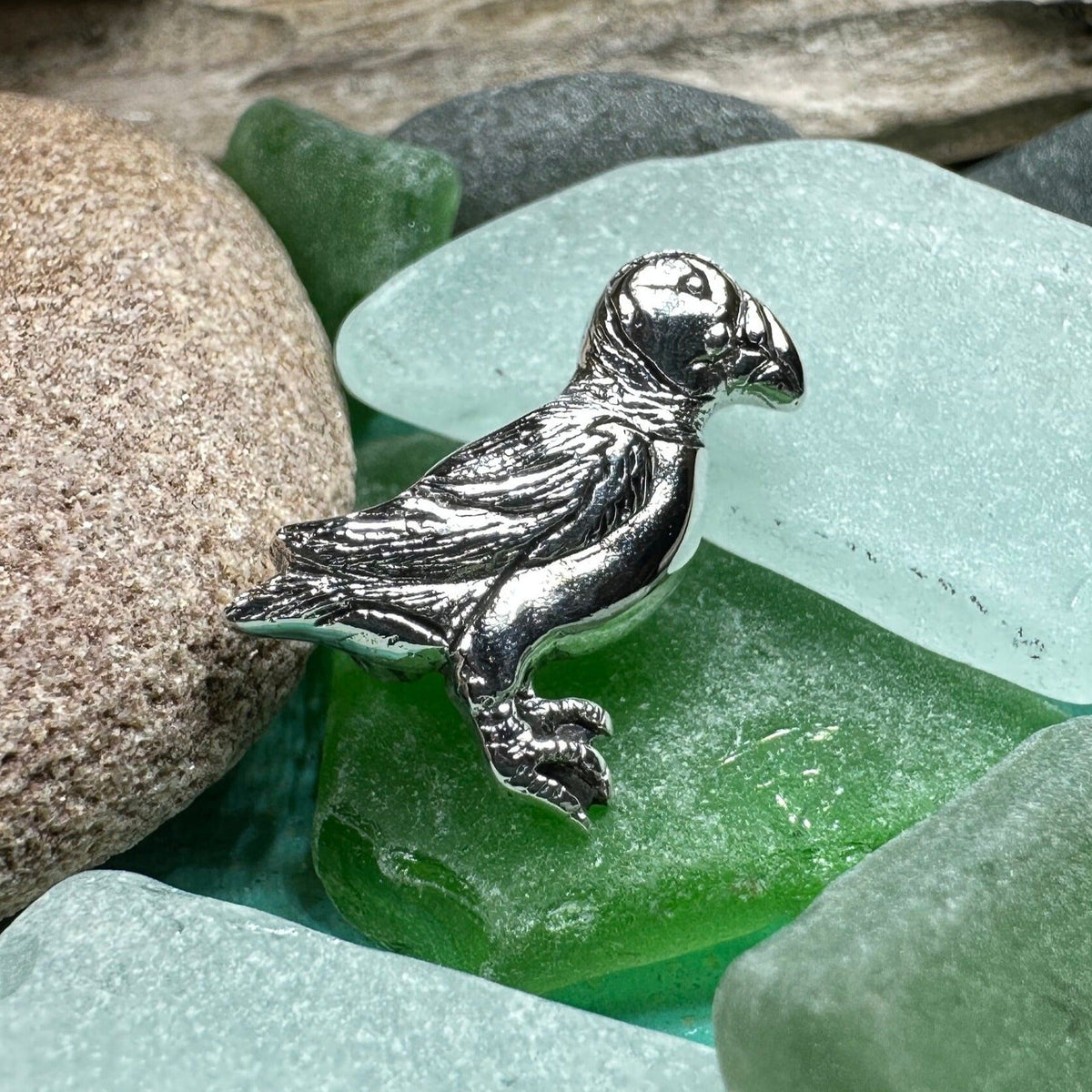 Scottish Puffin Lapel Pin in Sterling Silver | Brooch | Wiccan Center