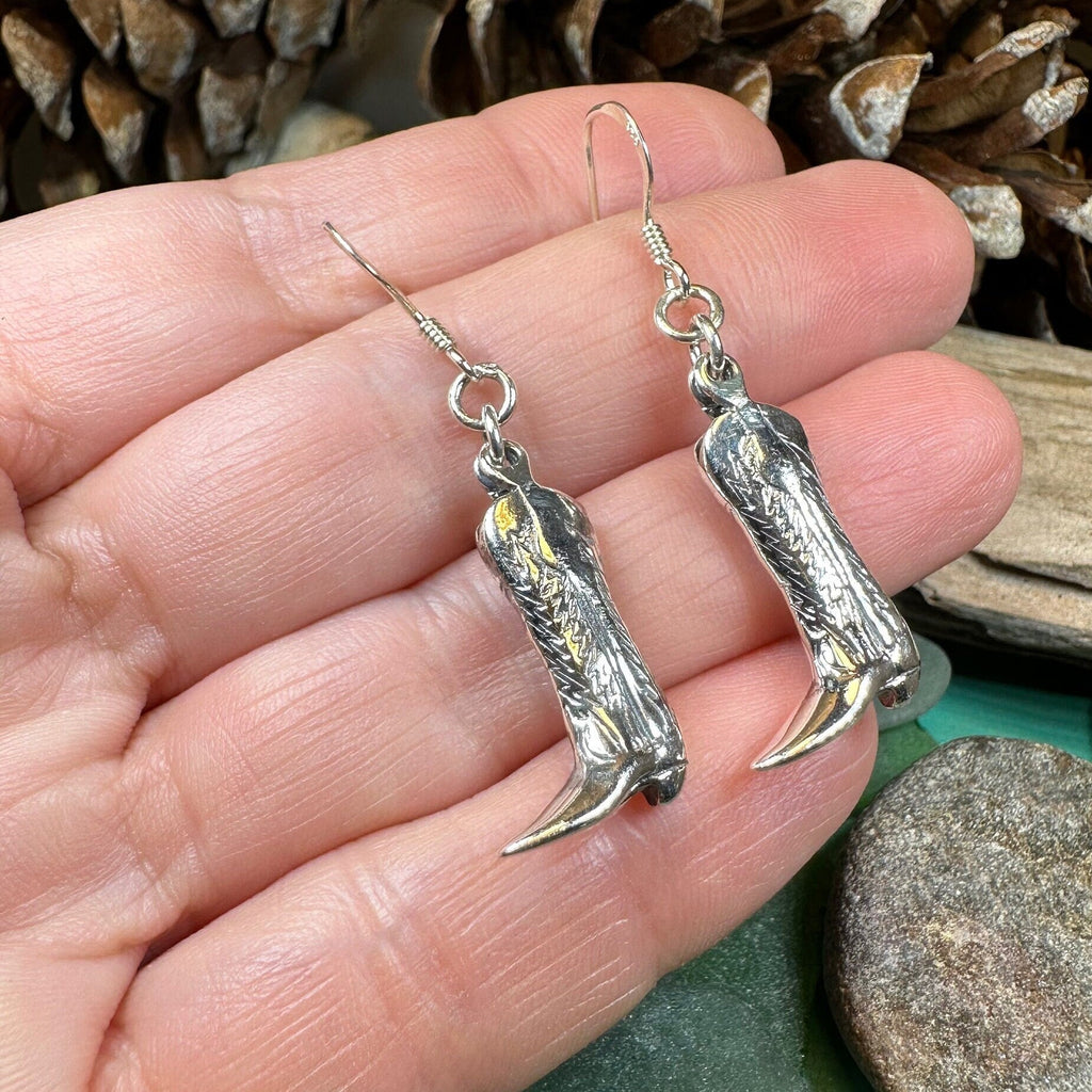 Old Montana Cowboy Boot Earrings | Dangle Earrings | Wiccan Center