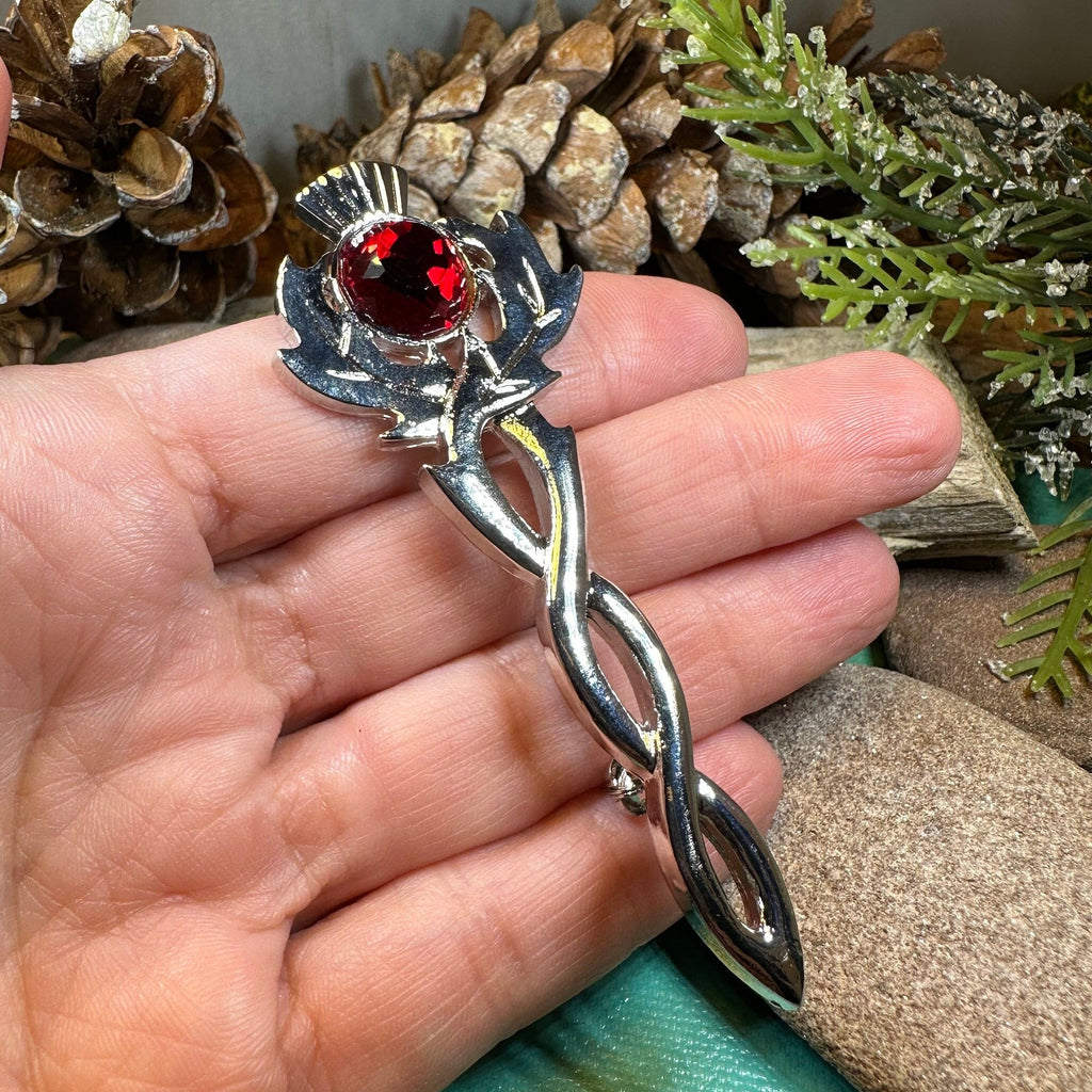Crystal Thistle Kilt Pin - Handmade in Scotland | Kilt Pin | Wiccan Center