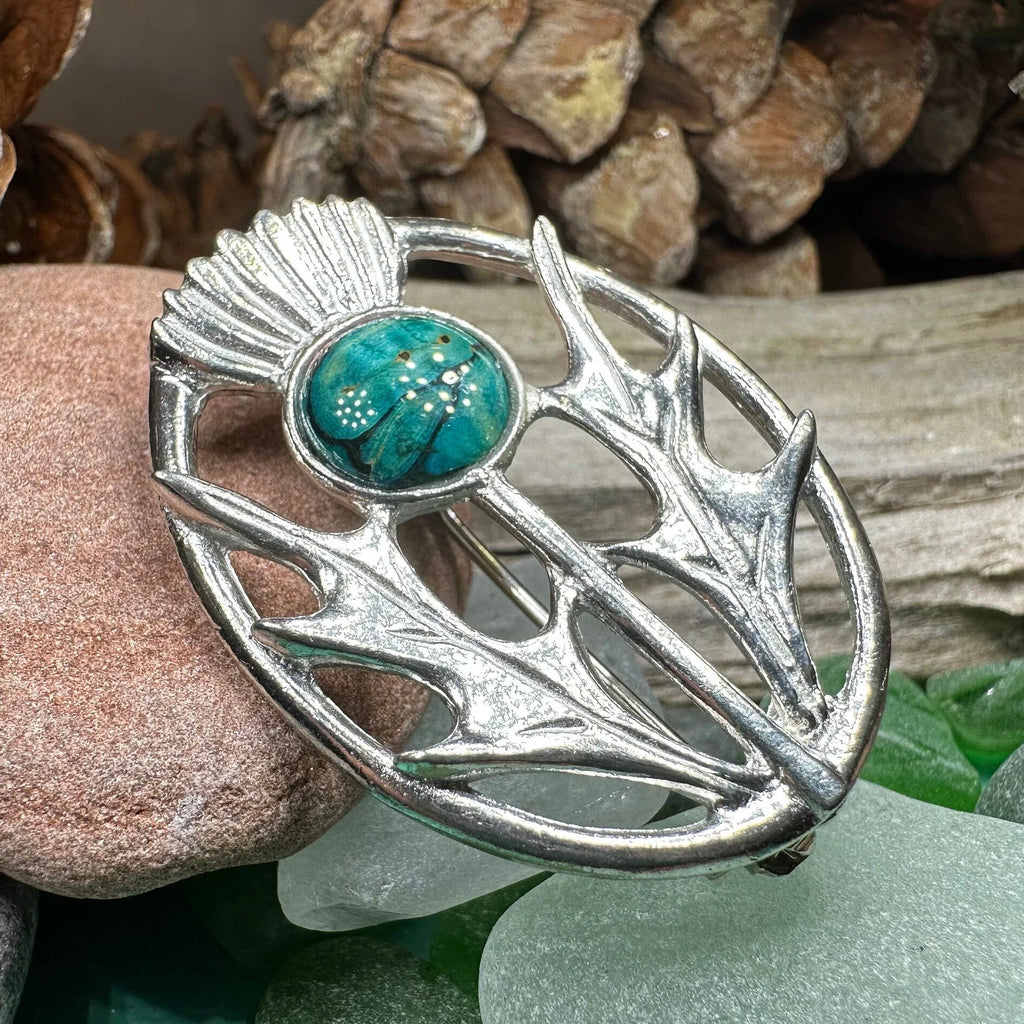 Scottish Heathergems Thistle Brooch - Handmade in Scotland | Brooch | Wiccan Center