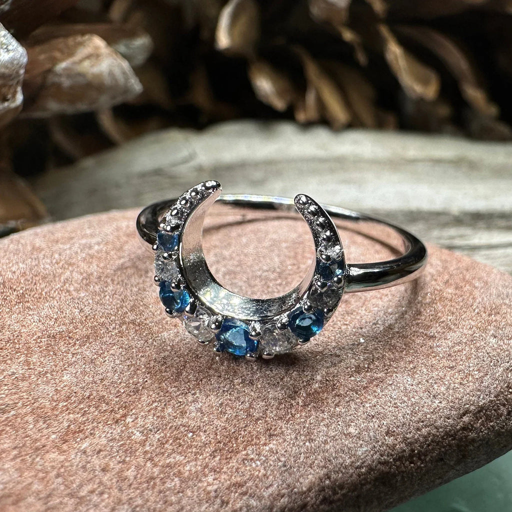 Romantic Crescent Moon Ring in Sterling Silver | Ring | Wiccan Center