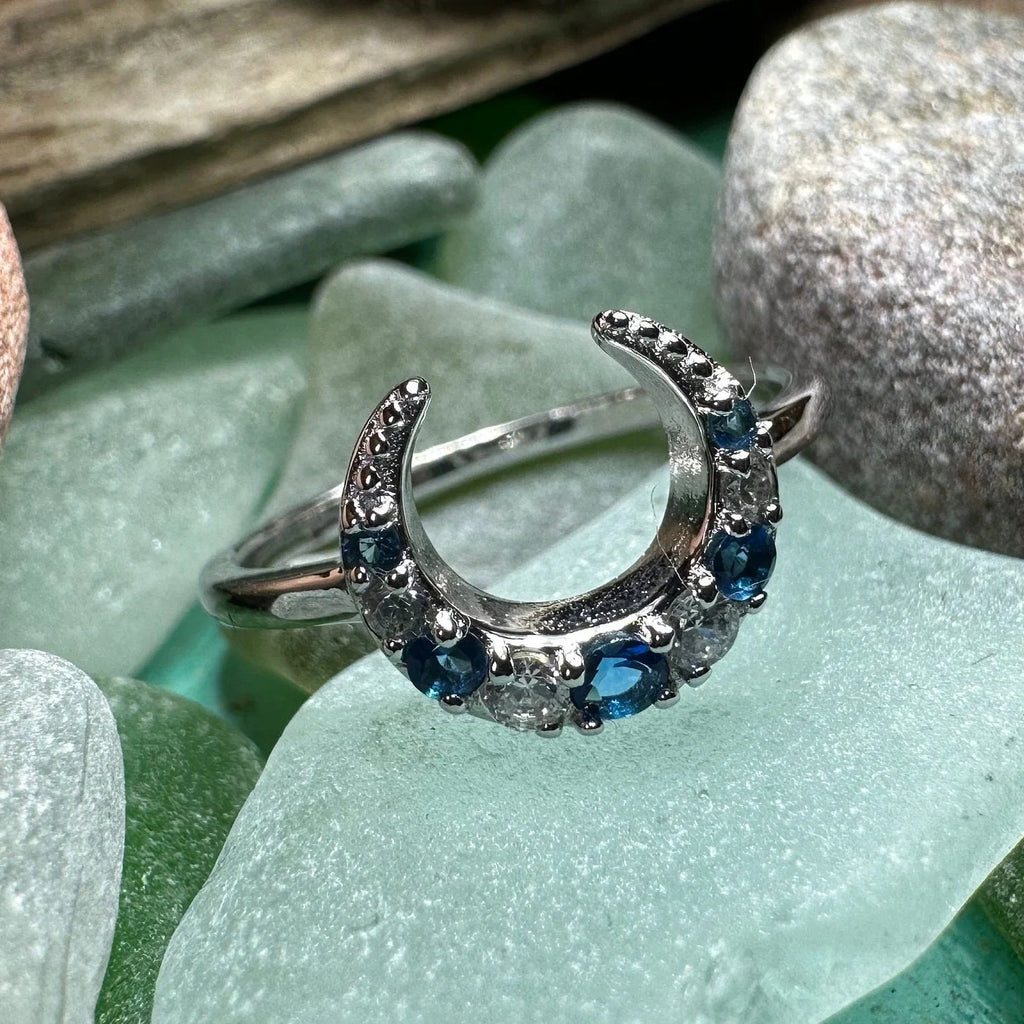 Romantic Crescent Moon Ring in Sterling Silver | Ring | Wiccan Center