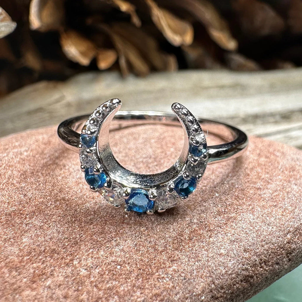 Romantic Crescent Moon Ring in Sterling Silver | Ring | Wiccan Center