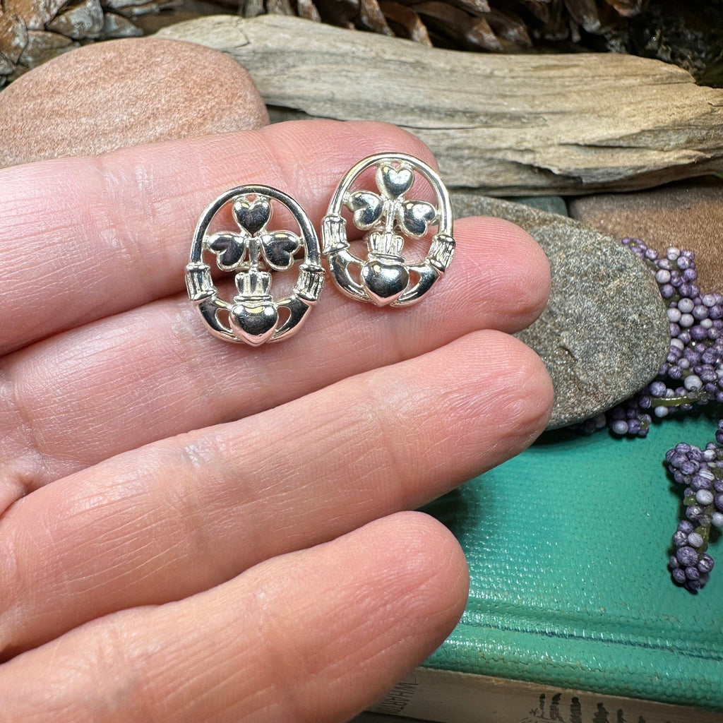 Tyrone Irish Claddagh Cufflinks in Sterling Silver | Cuff Links | Wiccan Center