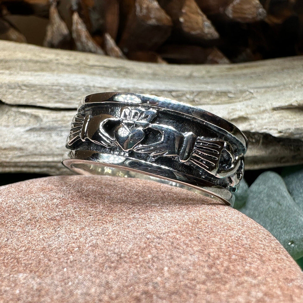 Celtic Irish Claddagh Band Ring in Sterling Silver | Ring | Wiccan Center