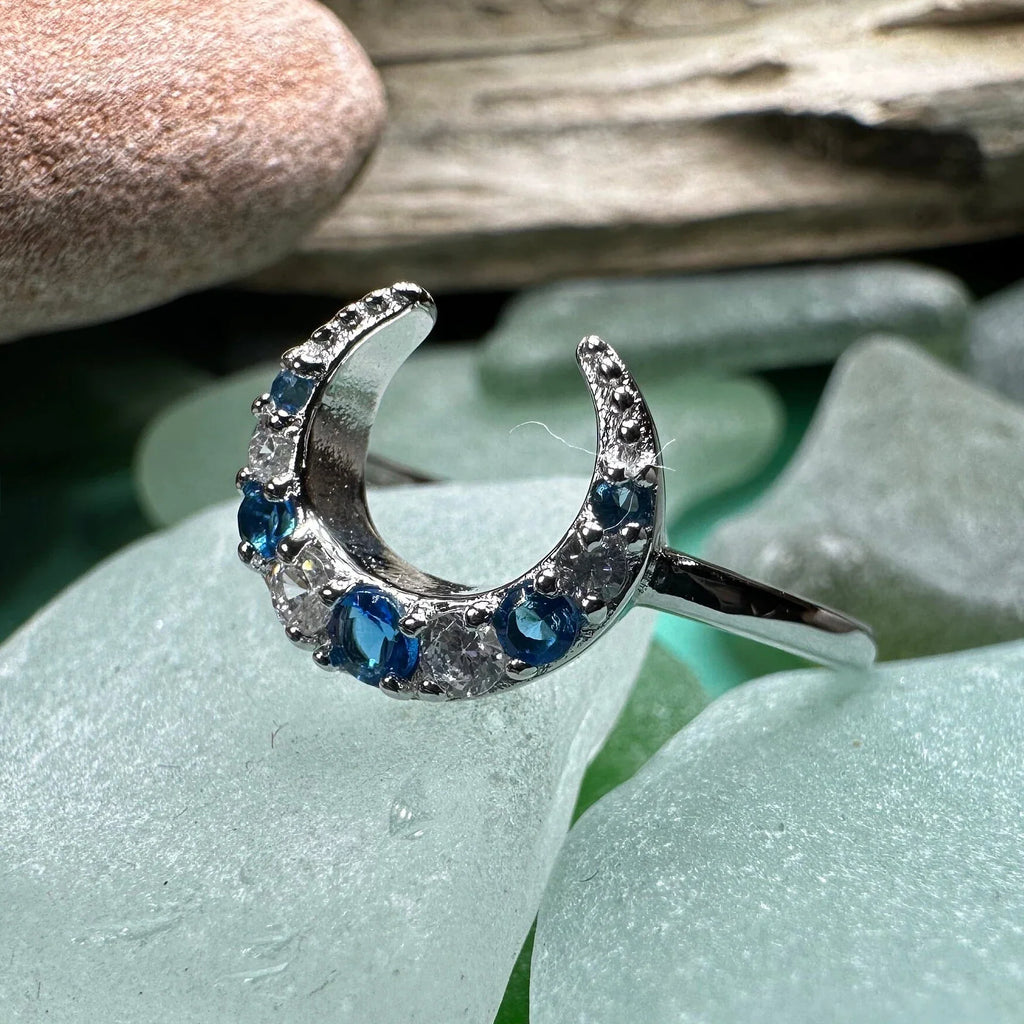 Romantic Crescent Moon Ring in Sterling Silver | Ring | Wiccan Center