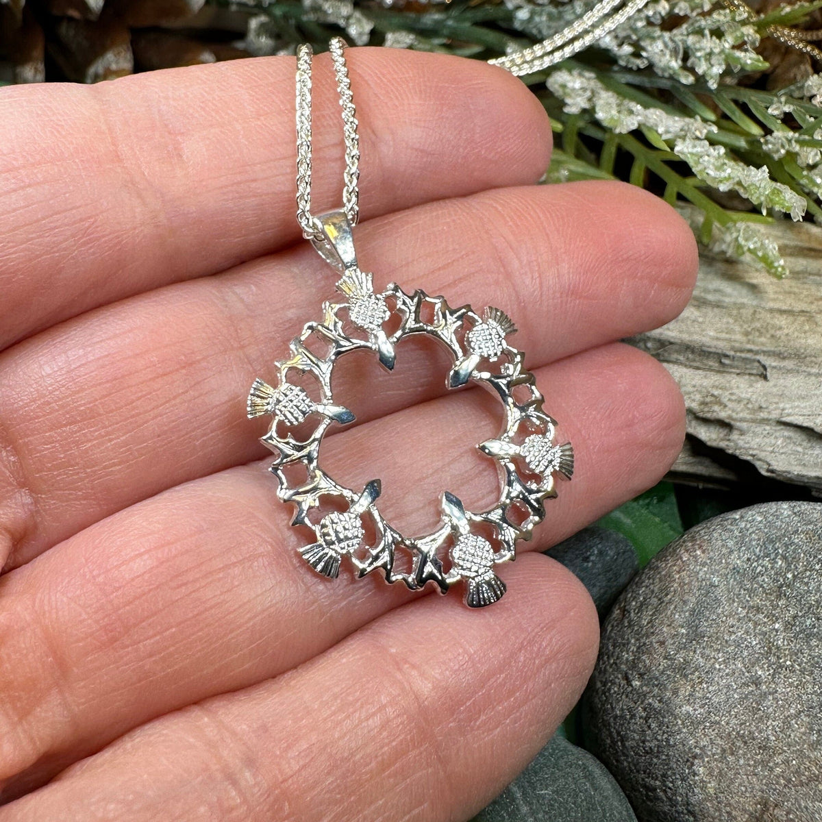 Scottish Thistle Wreath Necklace | Pendant | Wiccan Center