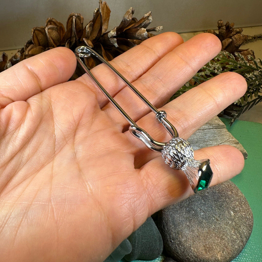 Thistle Crystal Kilt Pin - Handmade in Scotland | Kilt Pin | Wiccan Center