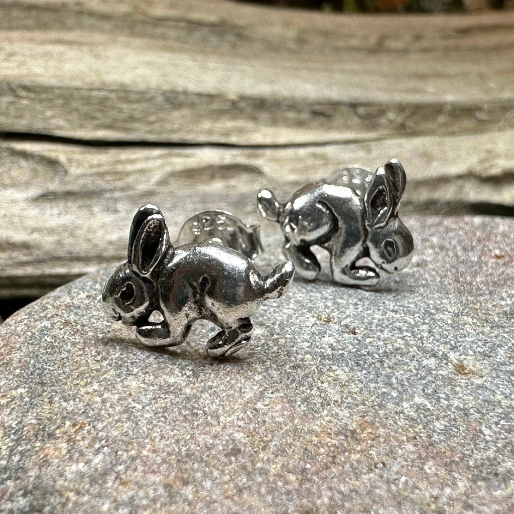Running Bunny Stud Earrings in Sterling Silver