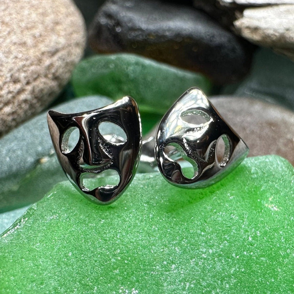 Theater Mask Stud Earrings | Post Earrings | Wiccan Center