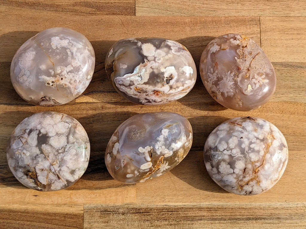 XL Flower Agate Palm Stones | | Wiccan Center