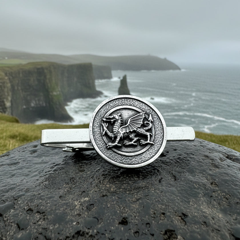Welsh Dragon Pewter Tie Bar for Men | Tie Bar | Wiccan Center