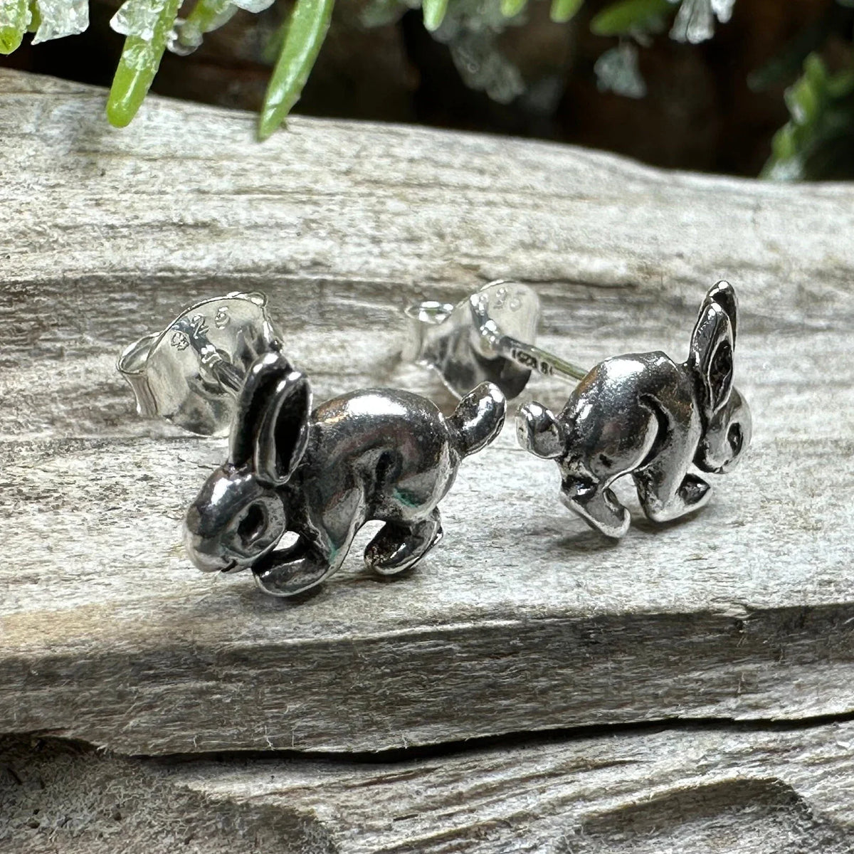 Running Bunny Stud Earrings in Sterling Silver