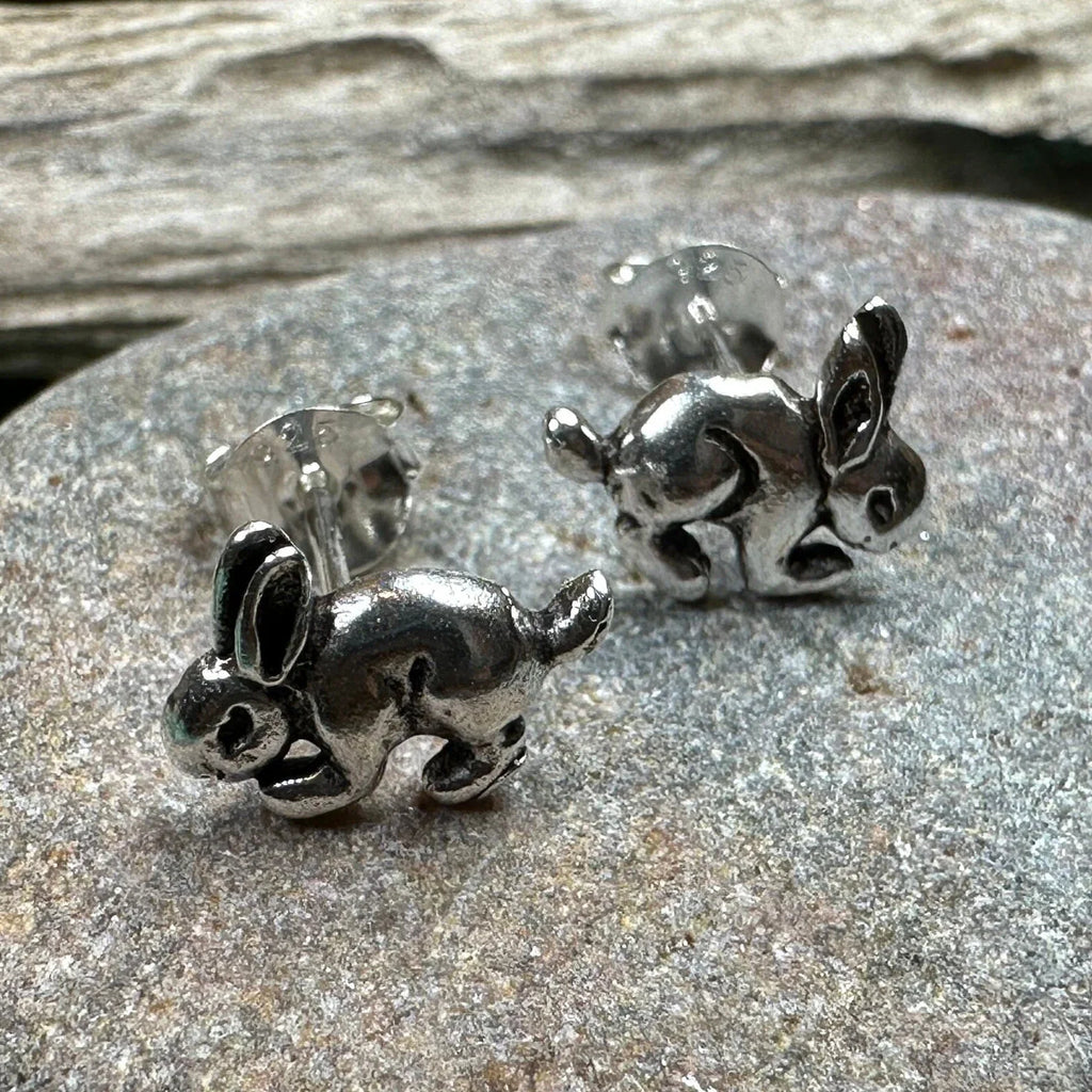 Running Bunny Stud Earrings in Sterling Silver